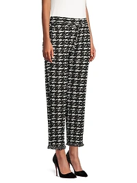 Avenue Montaigne Houndstooth Slim-Fit Crop Pants