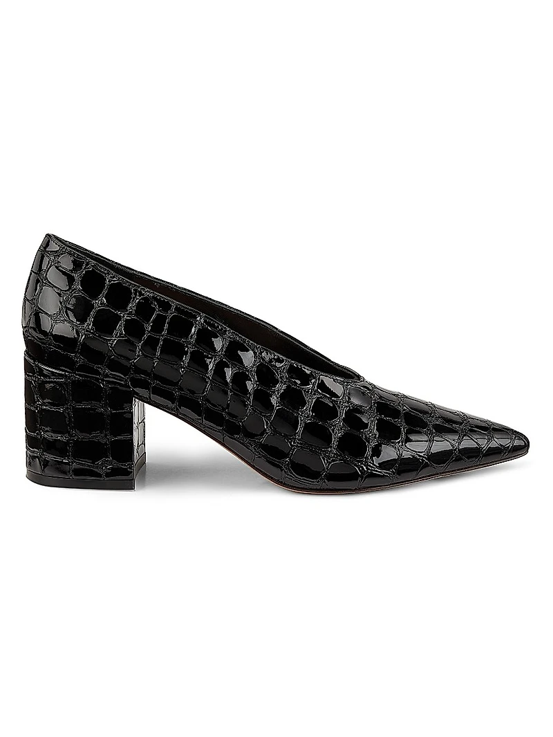 Polline 65MM Croc-Embossed Leather Pumps