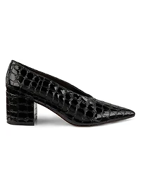 Polline 65MM Croc-Embossed Leather Pumps