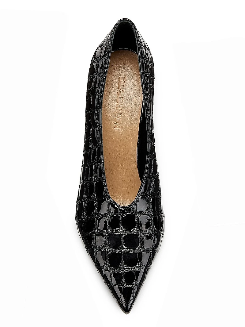 Polline 65MM Croc-Embossed Leather Pumps