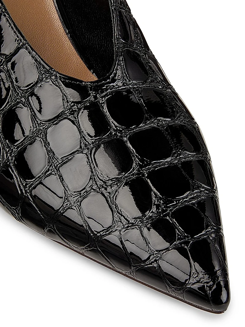 Polline 65MM Croc-Embossed Leather Pumps