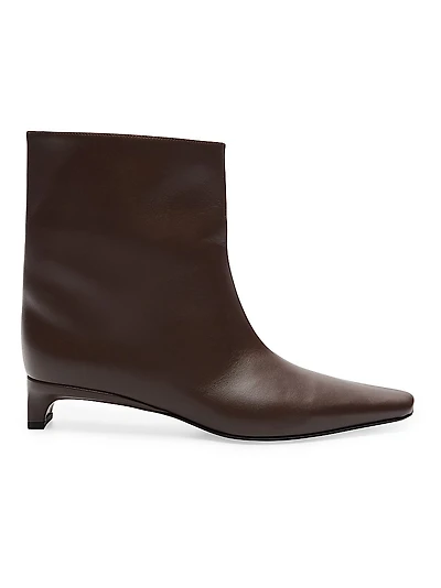 Celine 35MM Snip-Toe Leather Ankle Boots