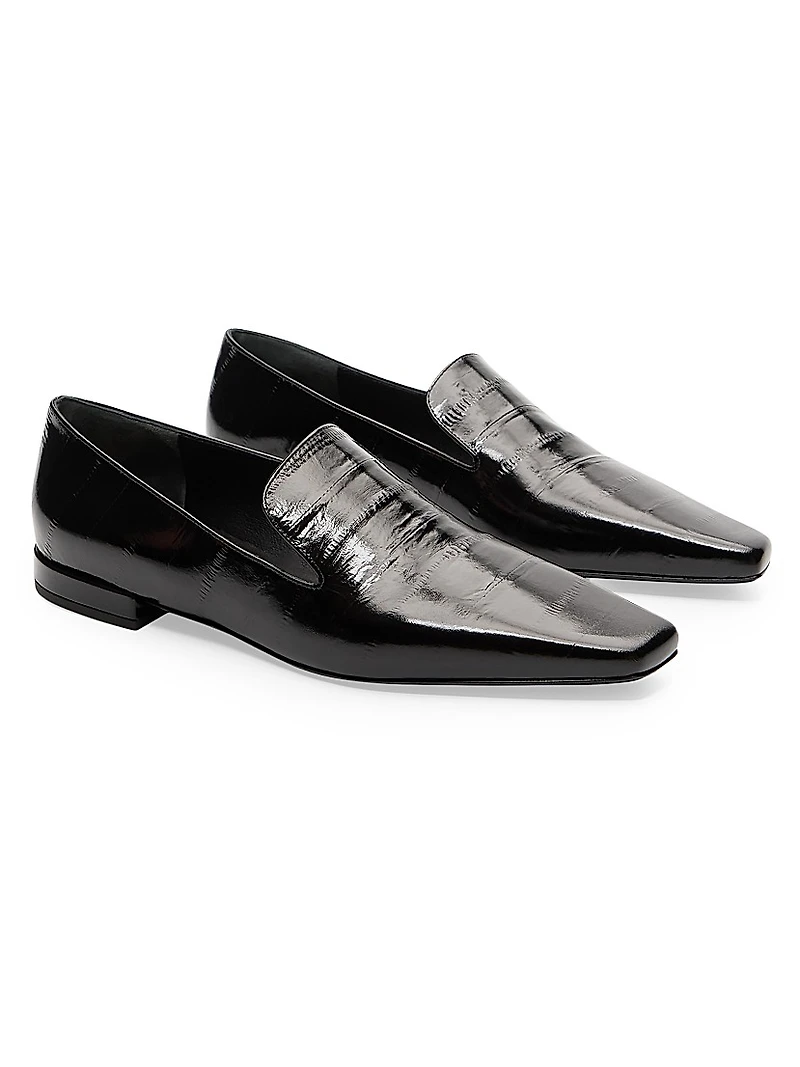 Emmet Eel-Effect Leather Loafers
