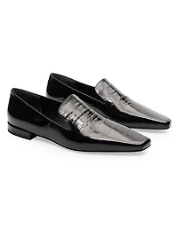 Emmet Eel-Effect Leather Loafers