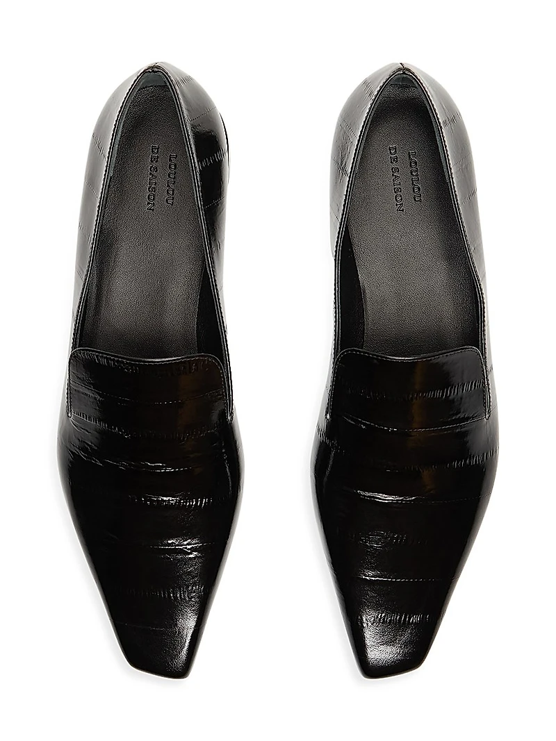 Emmet Eel-Effect Leather Loafers
