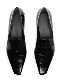 Emmet Eel-Effect Leather Loafers