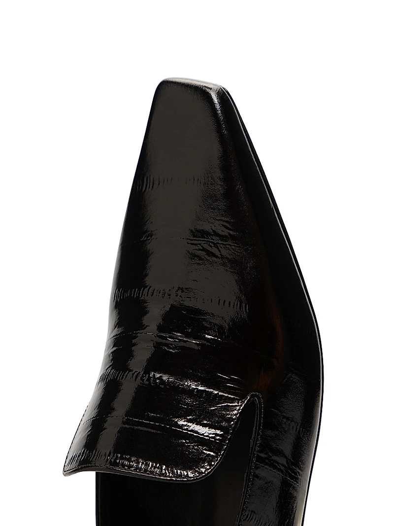 Emmet Eel-Effect Leather Loafers