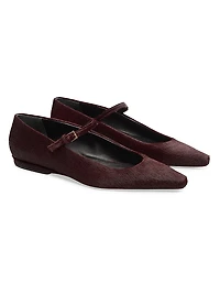 Leone Effect Sharp Calf Hair Ballerina Flat Pumps
