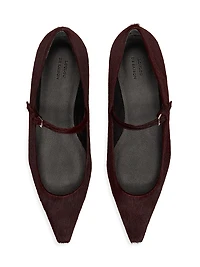 Leone Effect Sharp Calf Hair Ballerina Flat Pumps