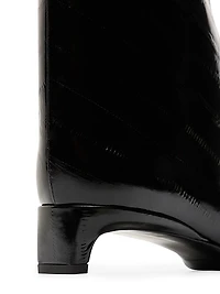 Iman 35MM Eel-Effect Leather Ankle Boots
