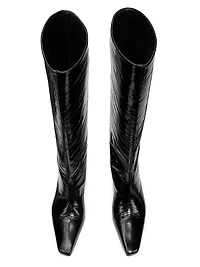 Joan 35MM Leather Knee-High Boots