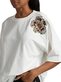 Crystal Cluster Flower T-Shirt
