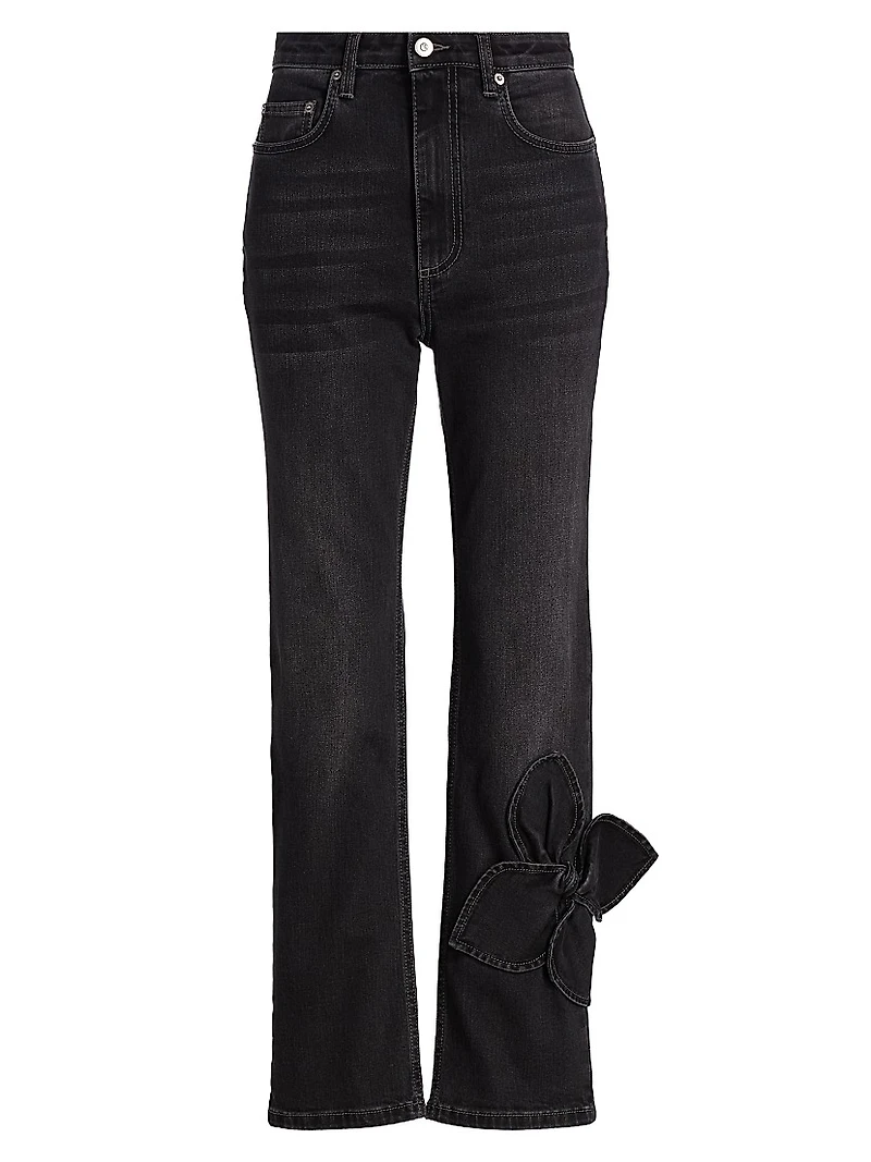 Bow Straight-Leg Jeans
