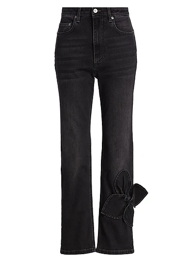 Bow Straight-Leg Jeans