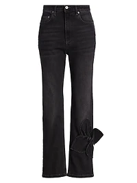 Bow Straight-Leg Jeans