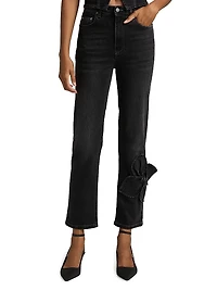 Bow Straight-Leg Jeans