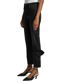 Bow Straight-Leg Jeans