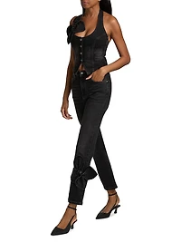 Bow Straight-Leg Jeans