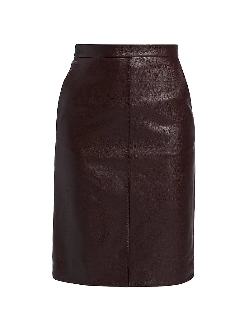 Dorian Leather Pencil Midi-Skirt