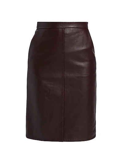 Dorian Leather Pencil Midi-Skirt