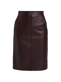 Dorian Leather Pencil Midi-Skirt