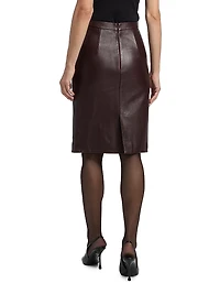 Dorian Leather Pencil Midi-Skirt