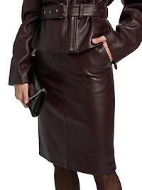 Dorian Leather Pencil Midi-Skirt