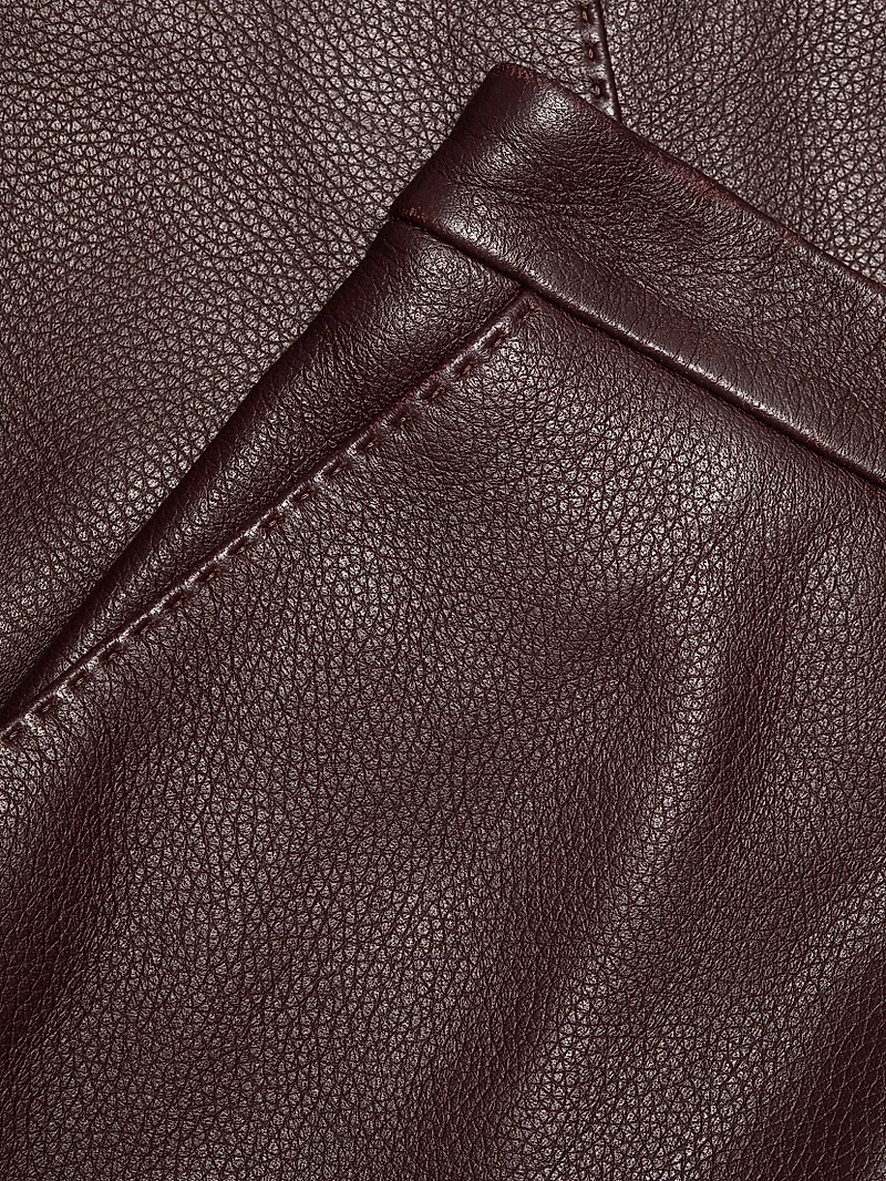 Dorian Leather Pencil Midi-Skirt