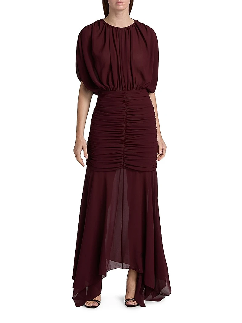 Louisa Chiffon Gathered Gown