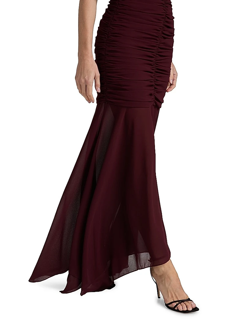 Louisa Chiffon Gathered Gown
