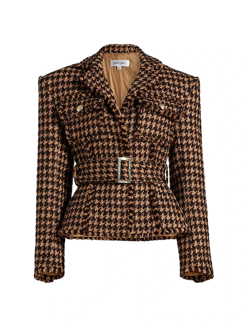 Janice Houndstooth Tweed Jacket