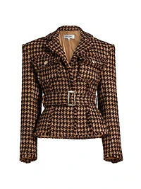 Janice Houndstooth Tweed Jacket
