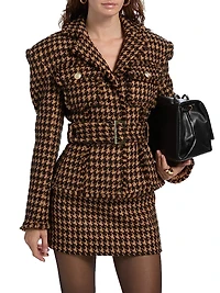 Janice Houndstooth Tweed Jacket