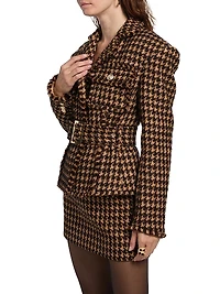 Janice Houndstooth Tweed Jacket