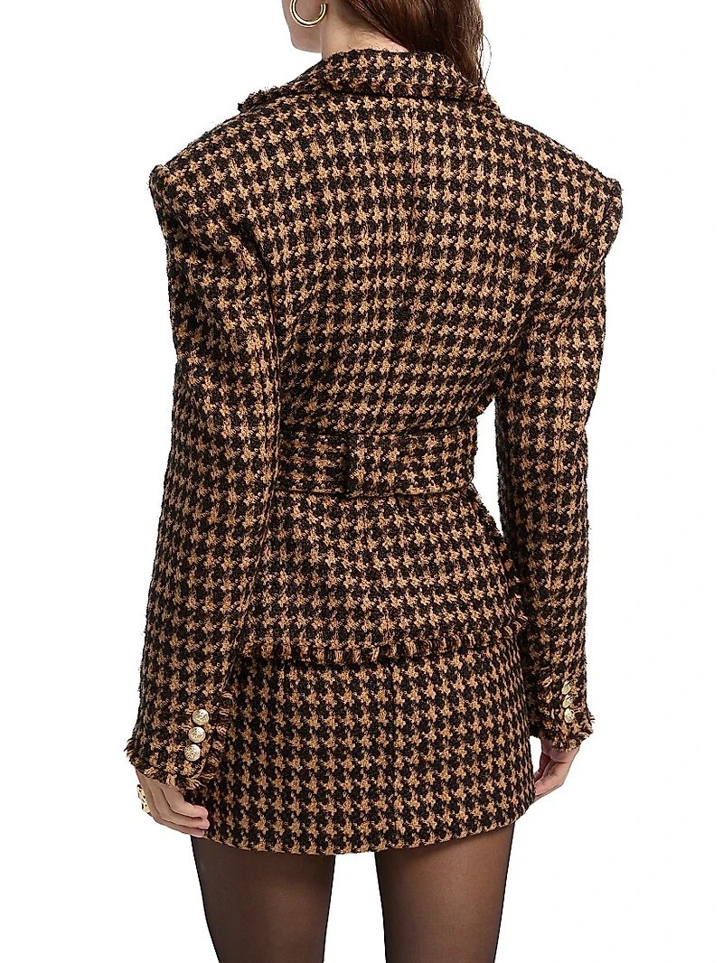 Janice Houndstooth Tweed Jacket