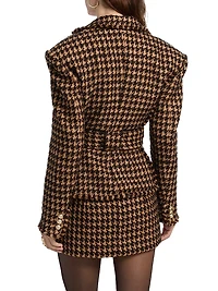 Janice Houndstooth Tweed Jacket