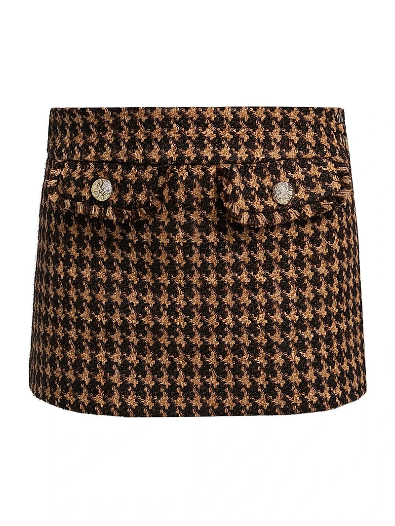 Ultan Houndstooth Tweed Miniskirt