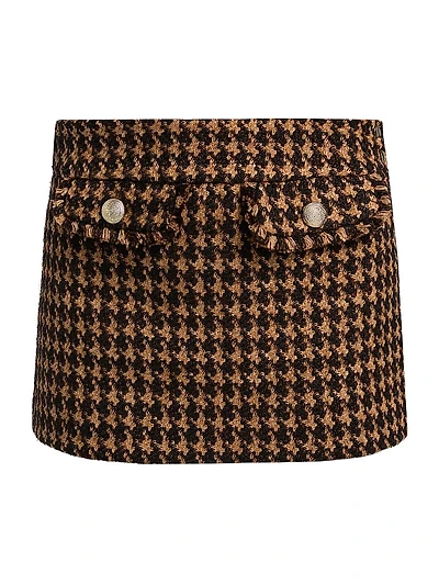 Ultan Houndstooth Tweed Miniskirt