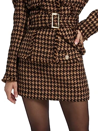 Ultan Houndstooth Tweed Miniskirt