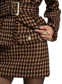 Ultan Houndstooth Tweed Miniskirt