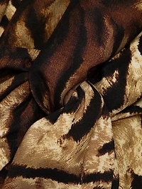 Affina Zebra Print Silk Halterneck Dress