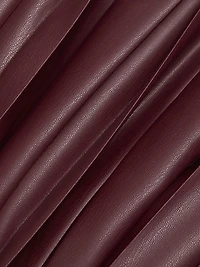 Arlette Faux Leather Pleated Midi-Skirt