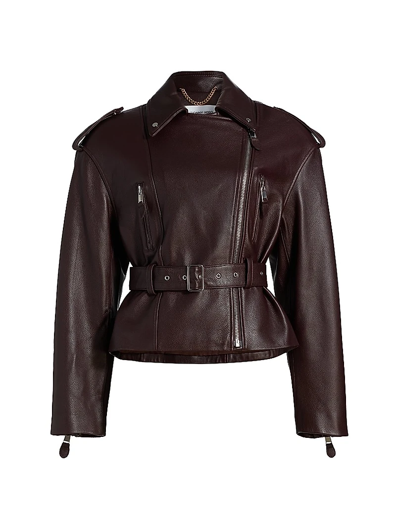 Lilou Faux Leather Belted Jacket