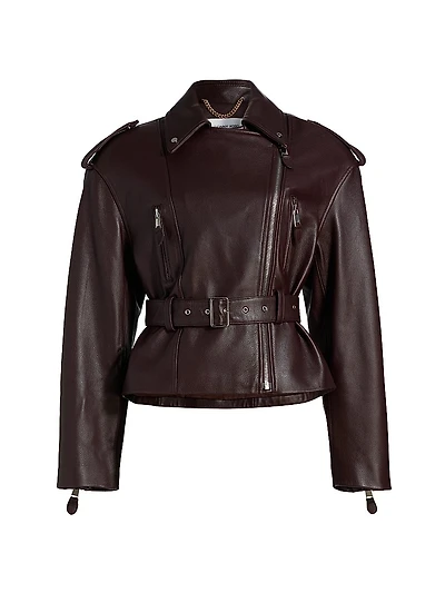 Lilou Faux Leather Belted Jacket