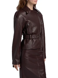 Lilou Faux Leather Belted Jacket