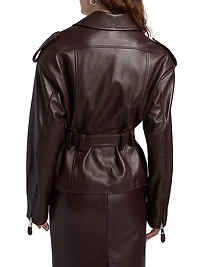 Lilou Faux Leather Belted Jacket