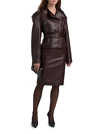 Lilou Faux Leather Belted Jacket