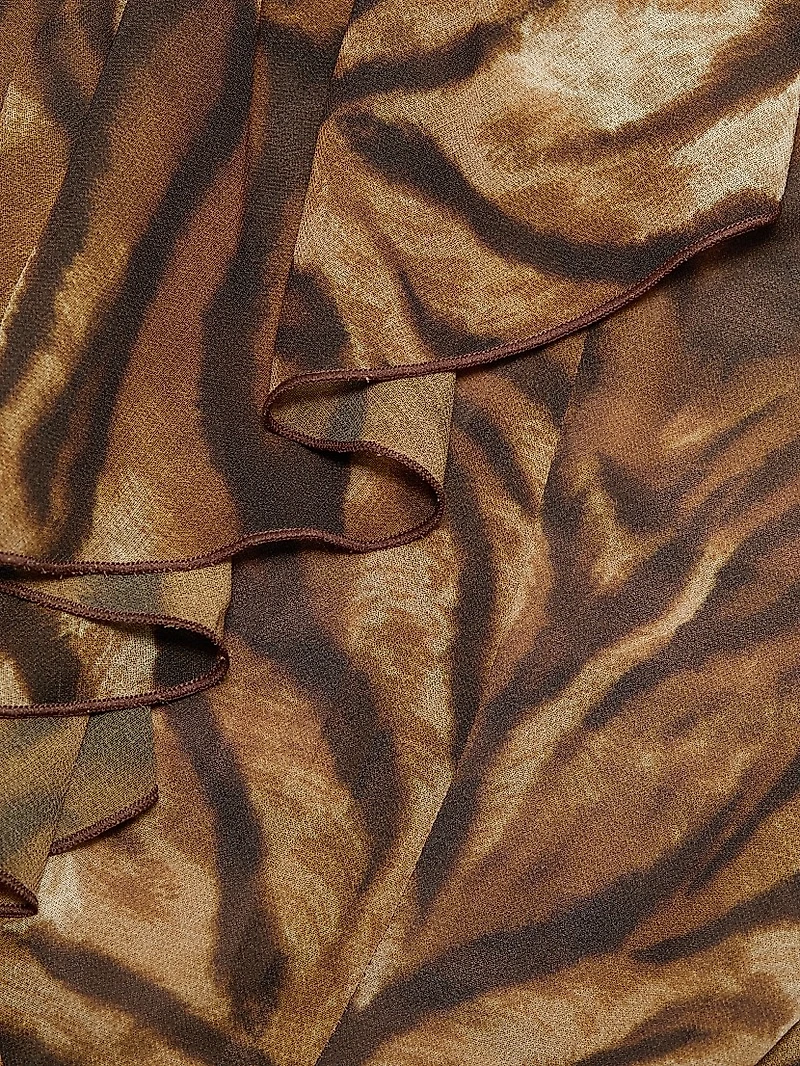 Alisha Tiger-Print Ruffle Top