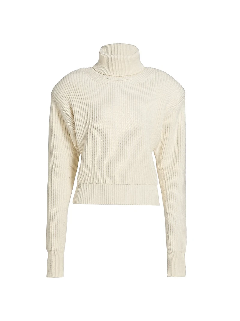 Camilla Rib-Knit Long-Sleeve Turtleneck Top
