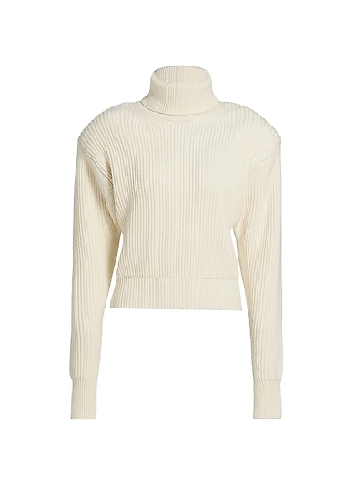 Camilla Rib-Knit Long-Sleeve Turtleneck Top